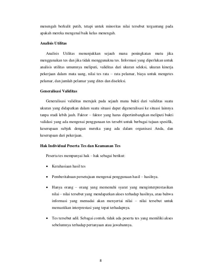 Makalah tes seleksi karyawan dan wawancara in Bahasa