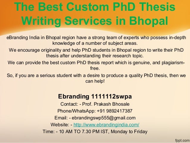 thesis writing in bhopal