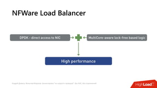 Андрей Домась, Вячеслав Морозов: Балансировка "на скорости проводов". Без ASIC, без ограничений
NFWare Load Balancer
 