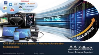 OVS Confernece Nov 2017 Rony Efraim
OVS Performance on Steroids - Hardware Acceleration
Methodologies
 