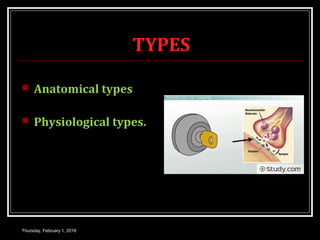 TYPES
 Anatomical types
 Physiological types.
Thursday, February 1, 2018
 