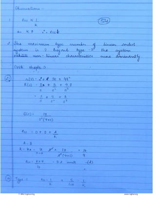 control system made easy hand written notes Gate ECE | PDF