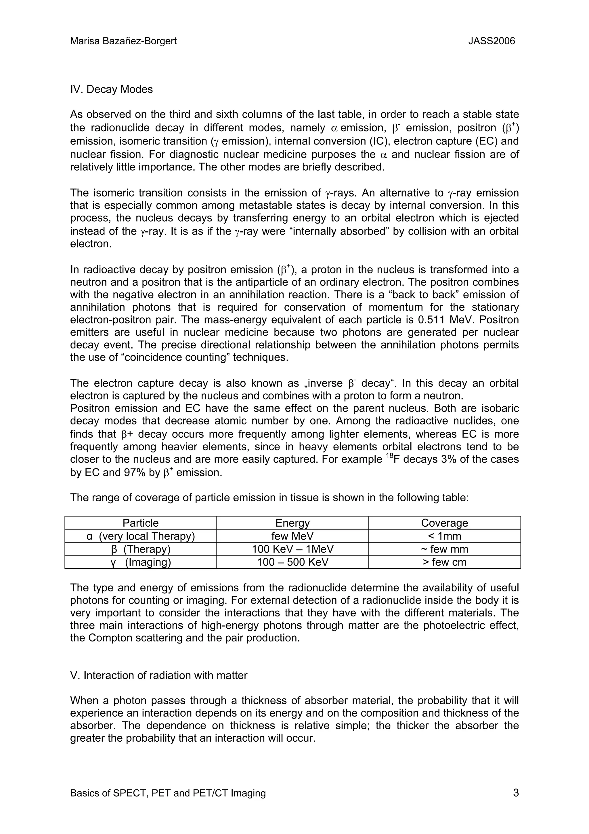 Basics of SPECT, PET and PET/CT imaging | PDF
