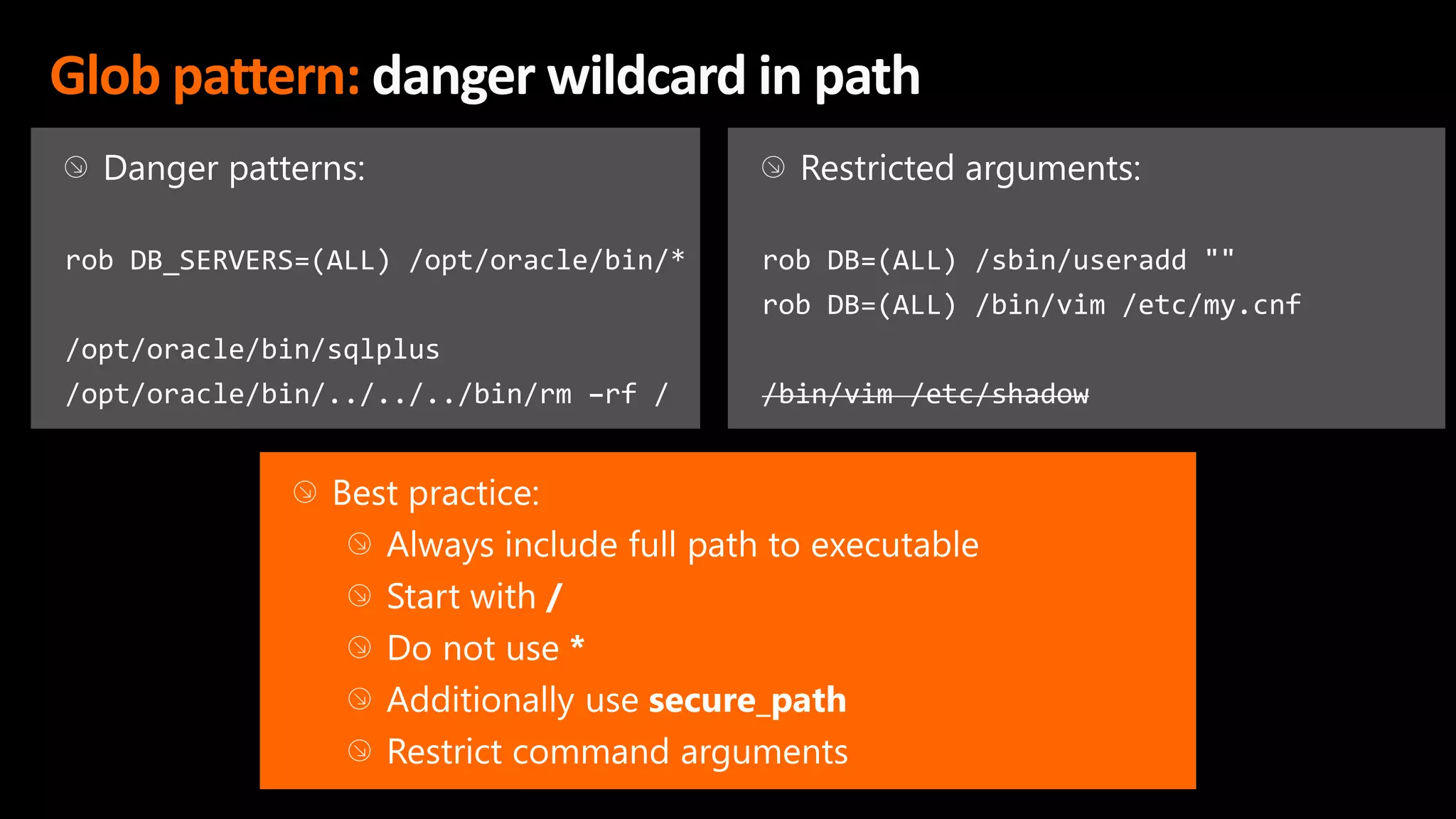 Glob pattern: danger wildcard in path
 