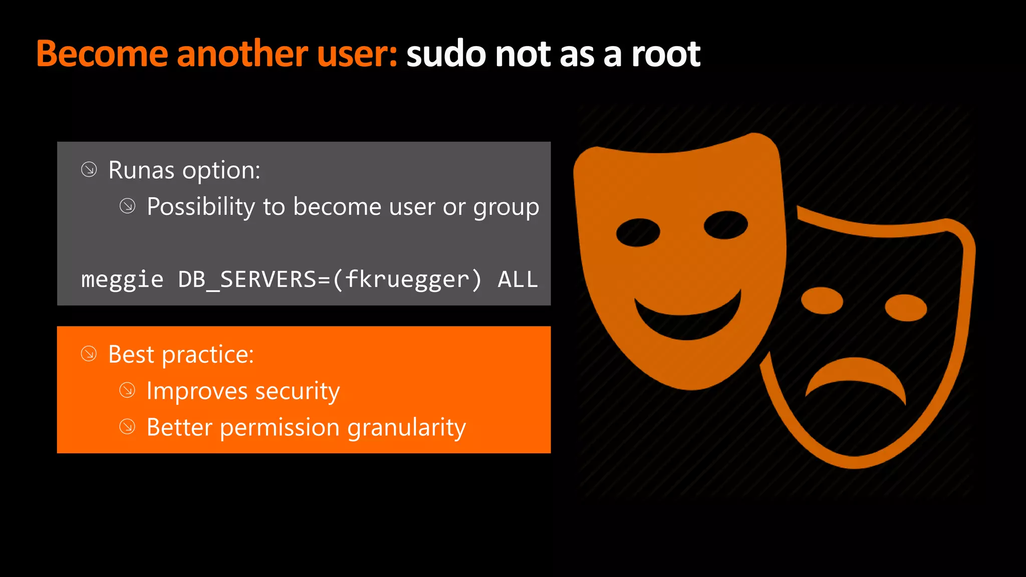 Become another user: sudo not as a root
 