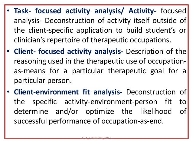 activity analysis in occupational therapy