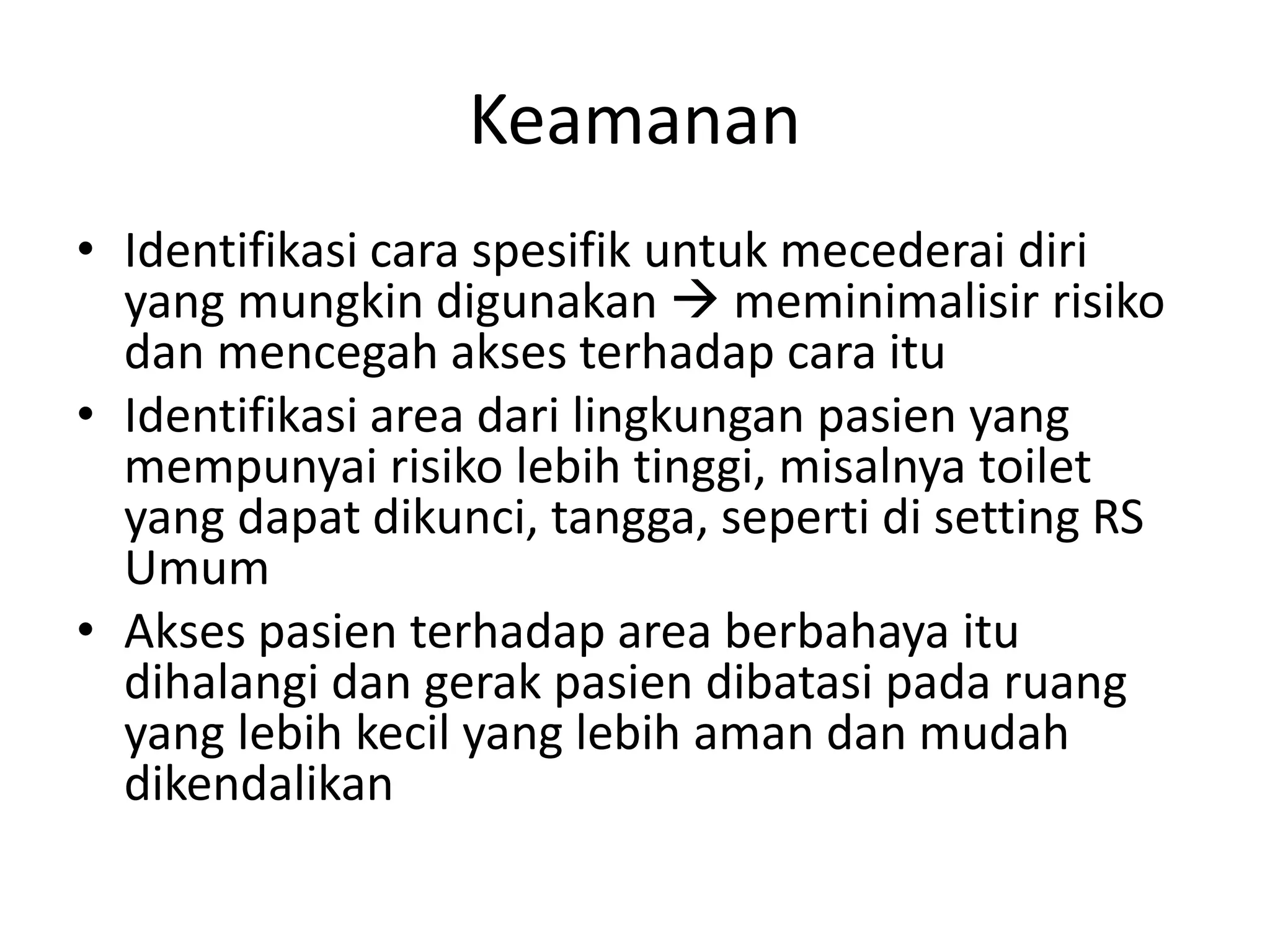 Penatalaksanaan individu dengan risiko bunuh diri | PPTX