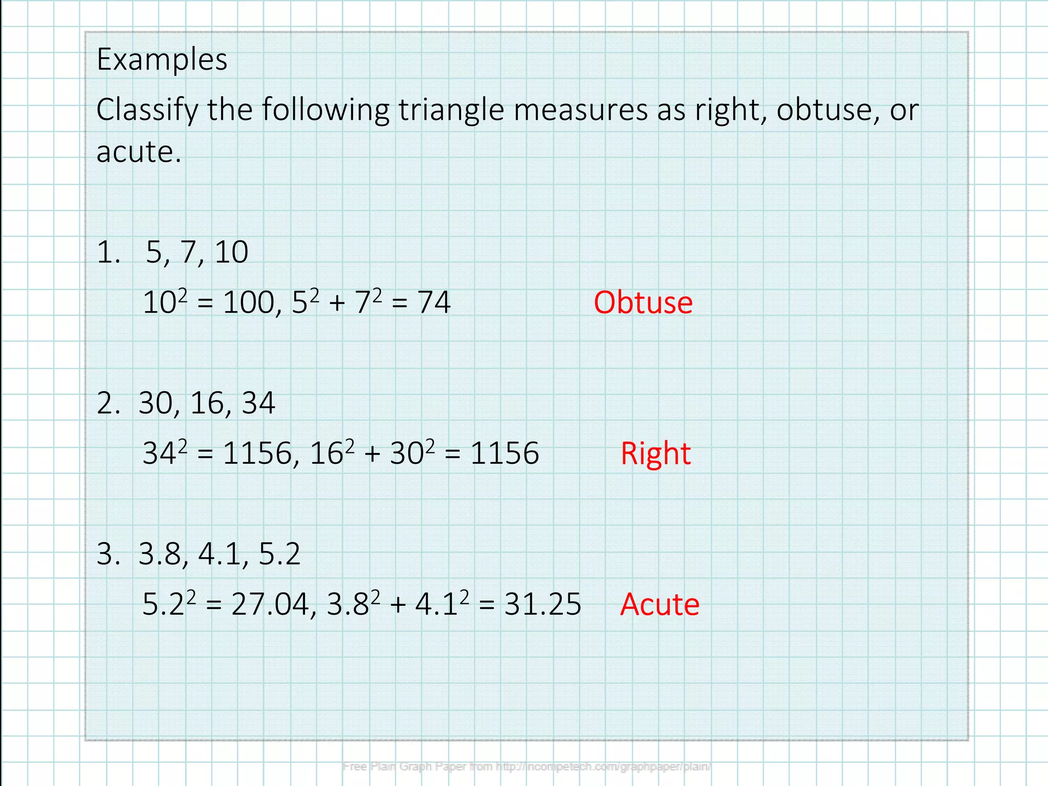 6.3 Classifying Triangles Using the Pythagorean Theorem | PDF