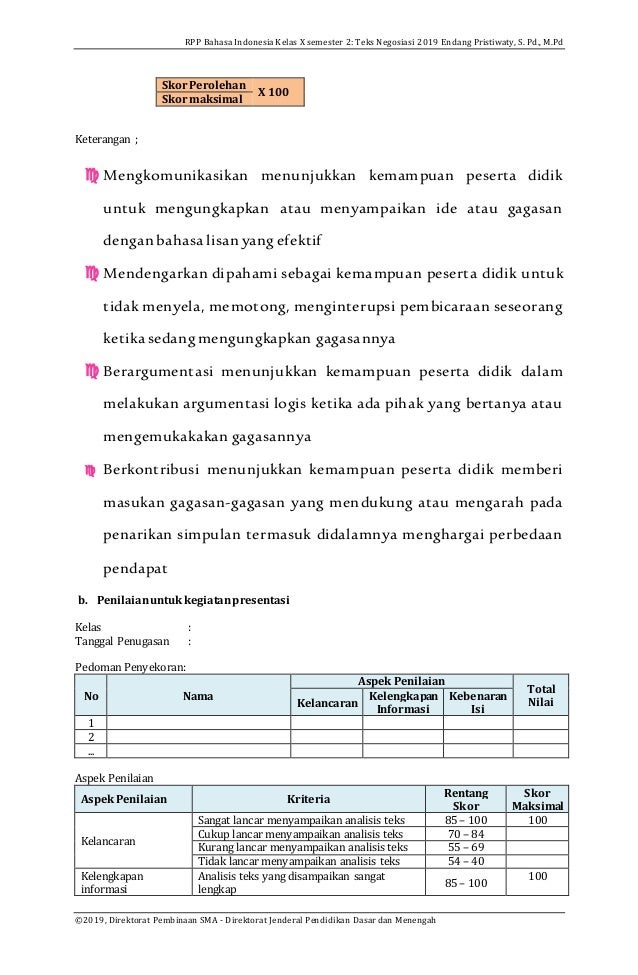 RPP KD.3.10 & 4.10 TEKS NEGOSIASI RPP KD.3.10 & 4.10 TEKS NEGOSIASI