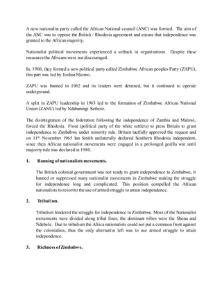 INFLUENCE OF EXTERNAL FORCES AND THE RISE OF NATIONALISM AND THE ...