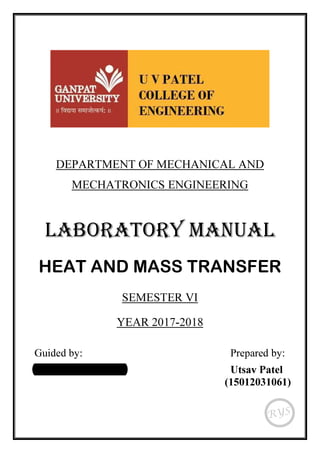 Heat and Mass Transfer Practical Manual (C Coded)