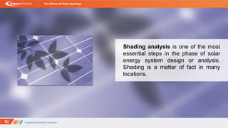 THE EFFECTS OF SOLAR SHADINGS ON THE PERFORMANCE OF PV PANELS | PDF