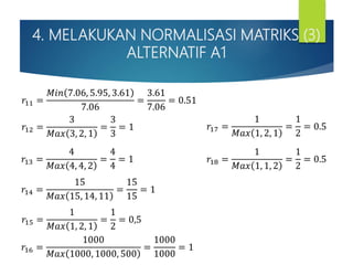 Sistem Penunjang Keputusan [Simple Additive Weighting] | PPTX