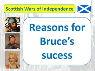 Scottish Wars of Independence
Reasons for
Bruce’s
sucess
 