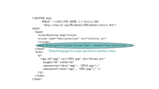 Default language for scripts specified as attribute values
 
