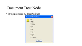 Document Tree: Node
• String produced by TreeOutline()
 