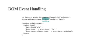 Event type
DOM Event Handling
 