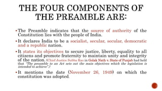 The preamble of the Constitution  