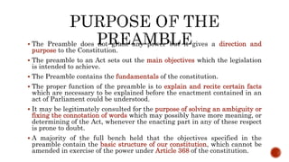 The preamble of the Constitution  