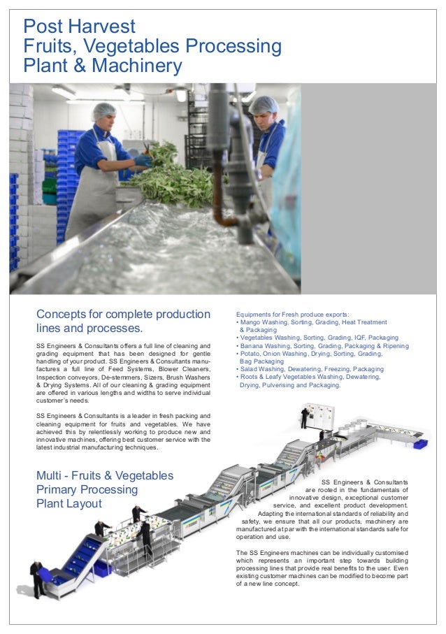 Post Harvest Fruits, Vegetables Processing Plant & Machinery
