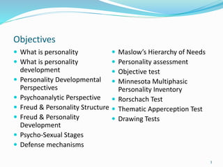 Personality, its theory and Assesment | PPTX