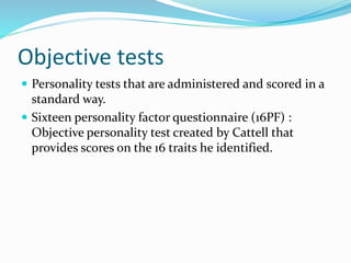 Personality, its theory and Assesment | PPTX