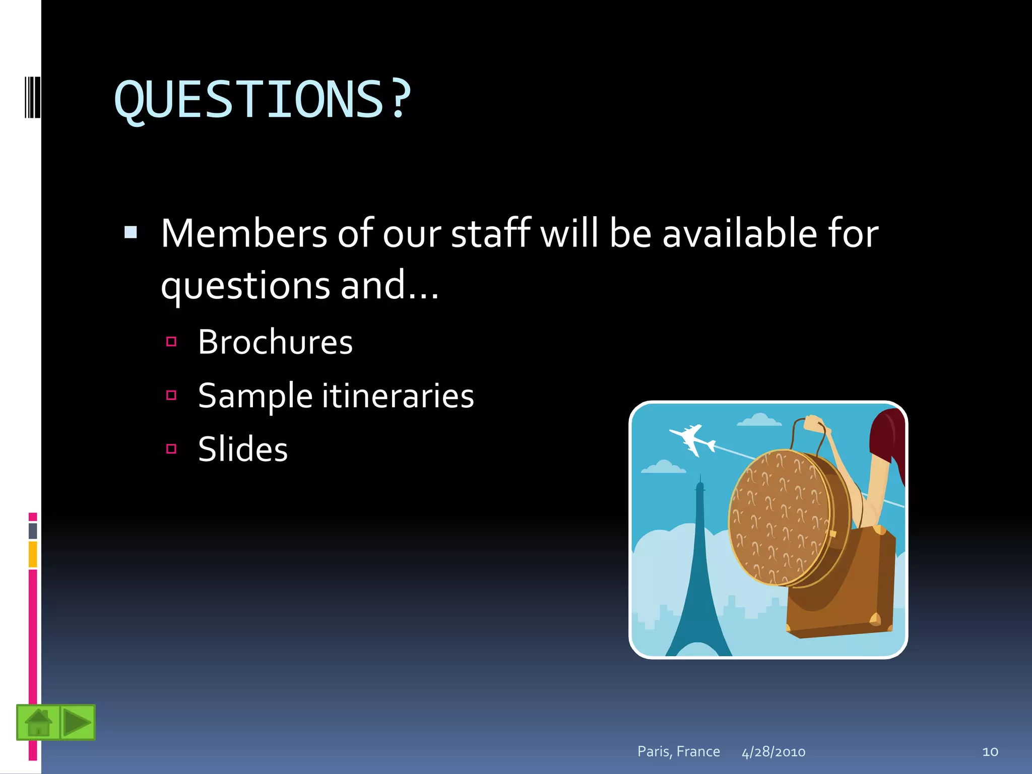 Confirmed reservations