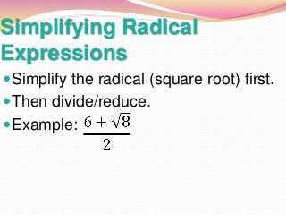 Properties Of Square Root