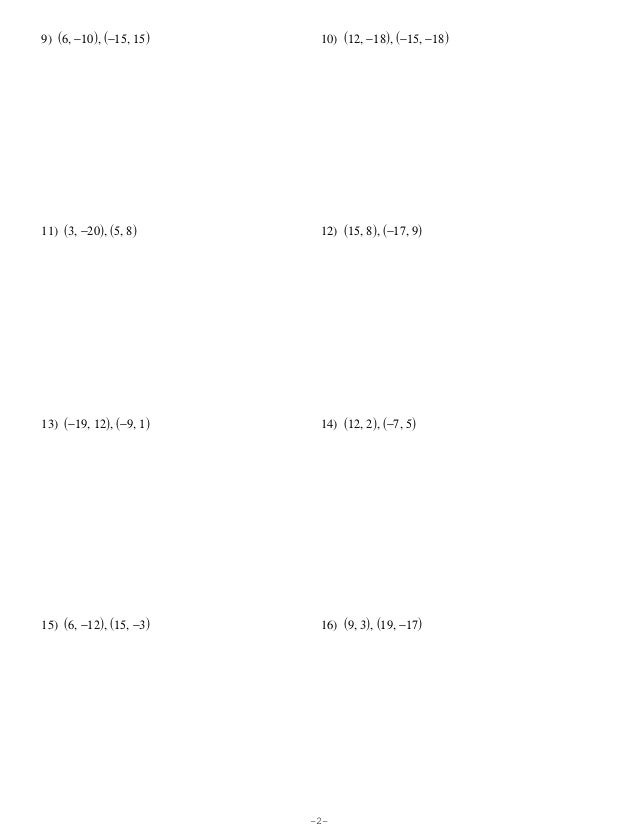 6.1 Slope From Two Points (no Key) 6.1 Slope From Two Points (no Key)