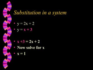 6 2 Solving Systems with substitution | PPT