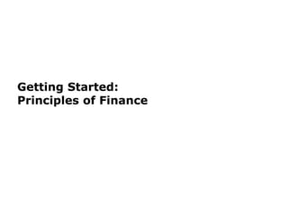 Getting Started:
Principles of Finance
 