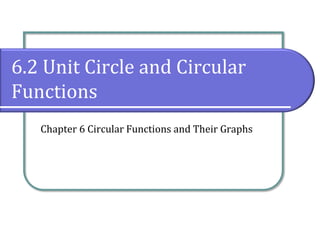 6.2 Unit Circle and Circular
Functions
Chapter 6 Circular Functions and Their Graphs
 