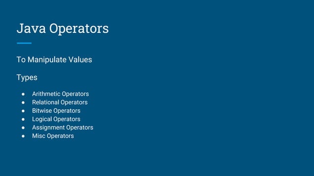 6. java operators | PPT
