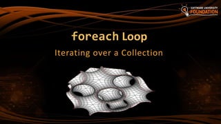 foreach Loop
Iterating over a Collection
 