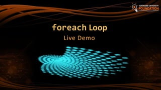 foreach Loop
Live Demo
 