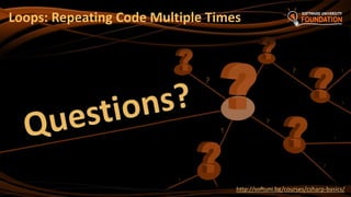 ?
http://softuni.bg/courses/csharp-basics/
Loops: Repeating Code Multiple Times
 