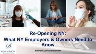 Re-Opening NY:
What NY Employers & Owners Need to
Know
Disclaimer & Privacy Policy on https://www.findmecyber.com
Privileged - Cannot be reproduced
 