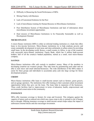 ROLE OF MICRO FINANCE IN ECONOMIC DEVELOPMENT – A THEORETICAL ...