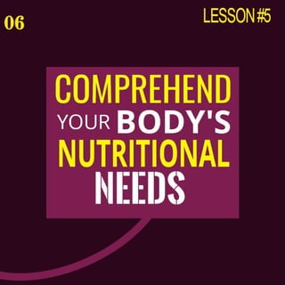 Comprehend your body's nutritional needs 