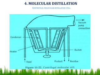 4. MOLECULAR DISTILLATION
CENTRIFUGAL MOLECULAR DISTILLATION STILL
 