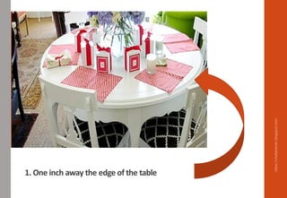https://chefqtrainer.blogspot.com/
1. One inch away the edge of the table
 