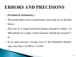 Distance Traverse Error 6. TACHOMETRIC SURVEYING (SUR) 3140601 GTU | PPTX