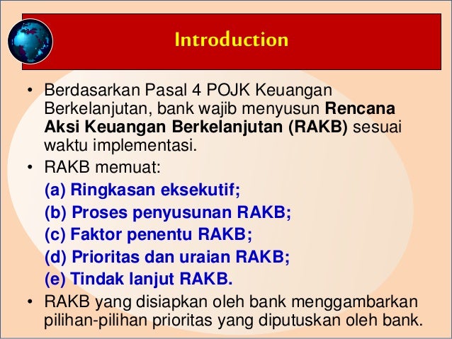 Penyusunan Rencana Aksi Keuangan Berkelanjutan (RAKB)