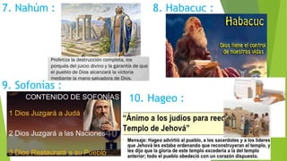 7. Nahúm : 8. Habacuc :
9. Sofonías :
10. Hageo :
 