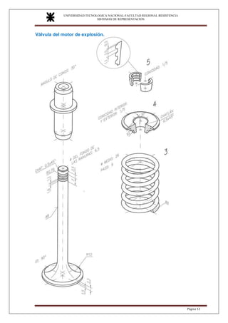 UNIVERSIDAD TECNOLOGICA NACIONAL-FACULTAD REGIONAL RESISTENCIA
SISTEMAS DE REPRESENTACION
SISTEMAS DE REPRESENTACION
Página 12
Válvula del motor de explosión.
 