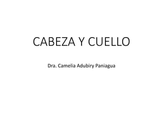 CABEZA Y CUELLO
Dra. Camelia Adubiry Paniagua
 