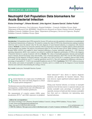 Cell Population Data Neutrophil Cell Population Data biomarkers for Acute Bacterial ...