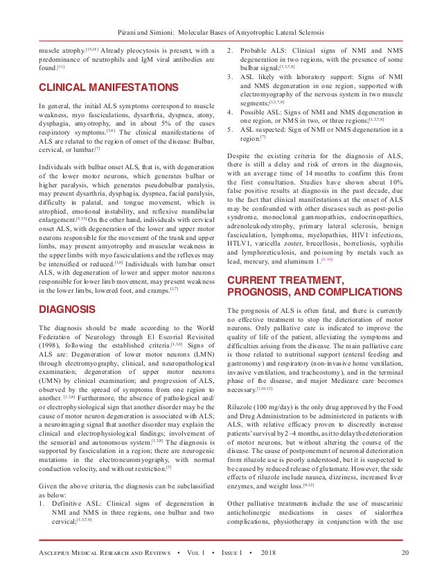 The Main Molecular Bases of Amyotrophic Lateral Sclerosis: An ...