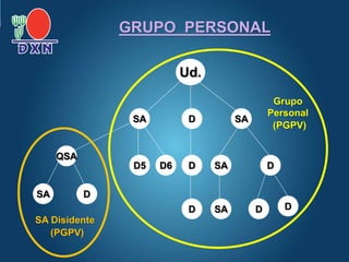 SA D SA
Ud.
QSA
D5 D6 D SA D
SA D
D D
SA D
Grupo
Personal
SA Disidente
(PGPV)
(PGPV)
GRUPO PERSONAL
 