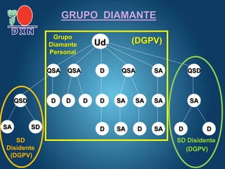 QSA D QSA
Ud.
QSD D D D SA SA
SD D D
SA D
Grupo
Diamante
Personal
SD
Disidente
SA
QSA QSD
SA
D
SA
SA
SD Disidente
D
(DGPV)
SA
(DGPV)
(DGPV)
GRUPO DIAMANTE
 